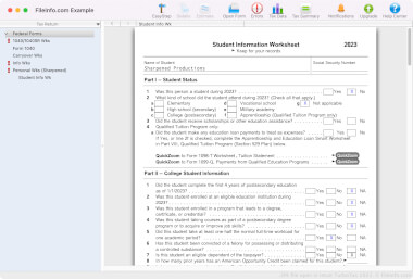 Screenshot of a .3pe file in Intuit TurboTax 2023