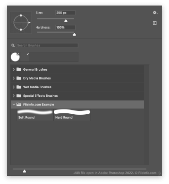 Screenshot of a .abr file in Adobe Photoshop 2022