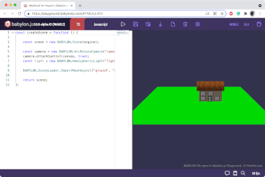Screenshot of a .babylon file in Babylon.js Playground