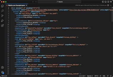 BPMN file open in Microsoft Visual Studio Code