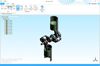 Screenshot of a .c3d file in C3D Labs C3D Viewer 2017