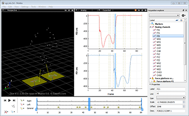 Screenshot of a .c3d file in Mokka 0.6