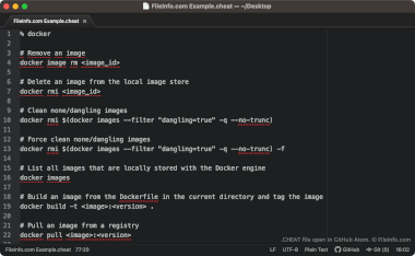 Screenshot of a .cheat file in GitHub Atom
