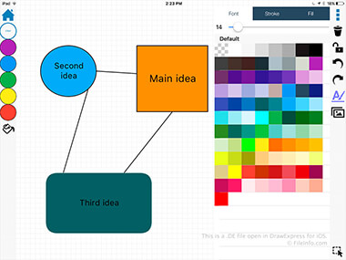 Screenshot of a .de file in DrawExpress for iOS