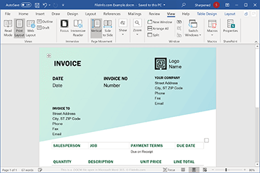 Screenshot of a .docm file in Microsoft Word 365