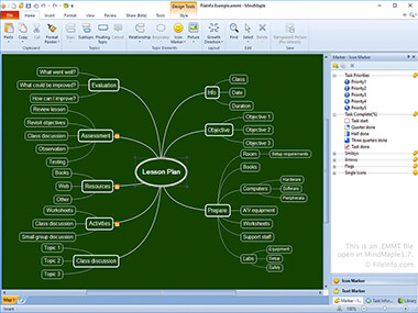 Screenshot of a .emmt file in MindMaple 1.7