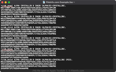 FAS file open in Apple TextEdit 1