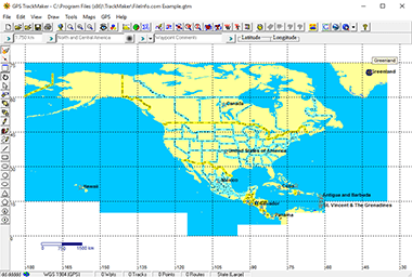 Screenshot of a .gtm file in GPS TrackMaker
