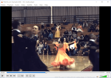 Screenshot of a .h264 file in VideoLAN VLC media player