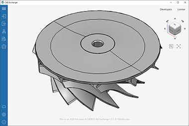 Screenshot of a .iges file in CADEX CAD Exchanger 3.7