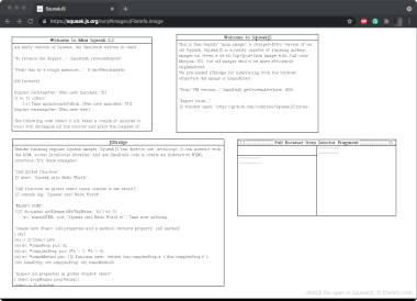 Screenshot of a .image file in SqueakJS