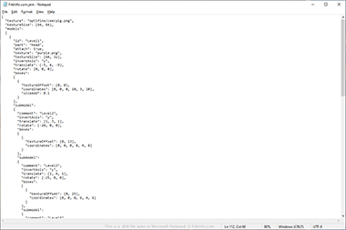 Screenshot of a .jem file in Microsoft Notepad