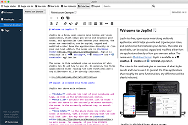 Screenshot of a .jex file in Joplin