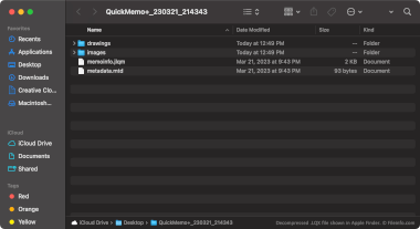 Decompressed LQX file shown in Apple Finder