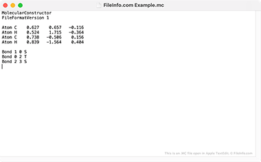 Screenshot of a .mc file in Apple TextEdit