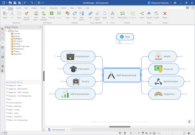 Screenshot of a .mmat file in Corel MindManager 22