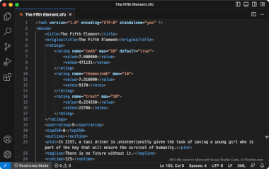 Screenshot of a .nfo file in Microsoft Visual Studio Code
