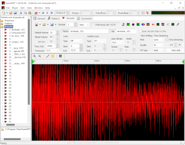 Screenshot of a .okt file in OpenMPT 1