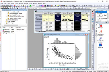 Screenshot of a .opju file in OriginLab Origin
