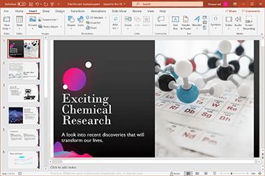 Screenshot of a .ppsm file in Microsoft PowerPoint 365