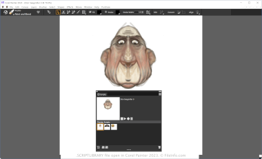 Screenshot of a .scriptlibrary file in Corel Painter 2023