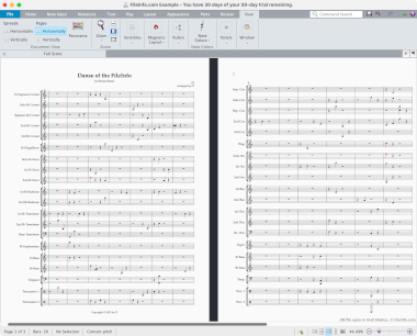 Screenshot of a .sib file in Avid Sibelius