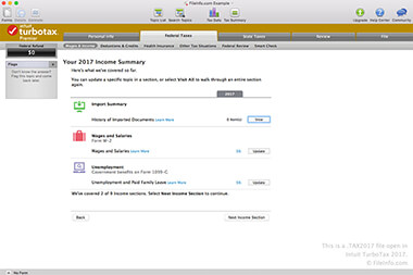 Screenshot of a .tax2017 file in Intuit TurboTax 2017