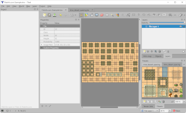 Screenshot of a .tmx file in Tiled