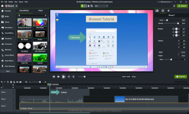Screenshot of a .tscproj file in TechSmith Camtasia 2023