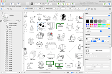 Screenshot of a .vssx file in The Omni Group OmniGraffle 7