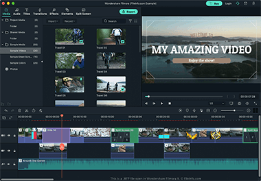 Screenshot of a .wfp file in Wondershare Filmora X