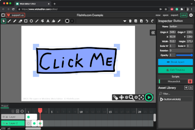 Screenshot of a .wick file in Wicklets Wick Editor