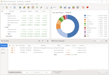 Screenshot of a .xhb file in Maxime DOYEN HomeBank