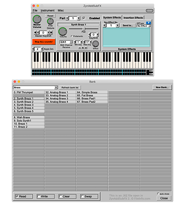 Screenshot of a .xiz file in ZynAddSubFX 2