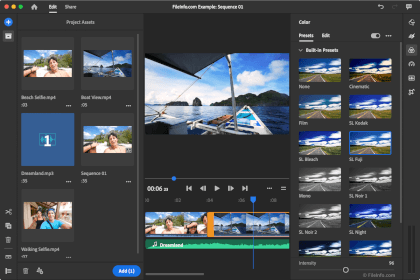 Screenshot of Adobe Premiere Rush 1.5